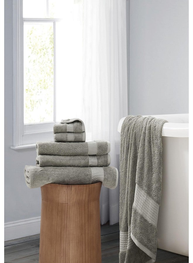 Brooklyn Loom Cotton TENCEL™ Sage Green Cotton 6-Piece 6 Piece Set Towel, Solid Themed, for Men and Women, OEKO-TEX Certified Confidence - Image 1