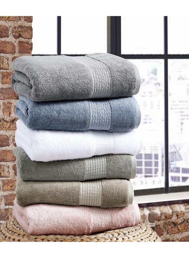 Brooklyn Loom Cotton TENCEL™ Sage Green Cotton 6-Piece 6 Piece Set Towel, Solid Themed, for Men and Women, OEKO-TEX Certified Confidence - Image 4