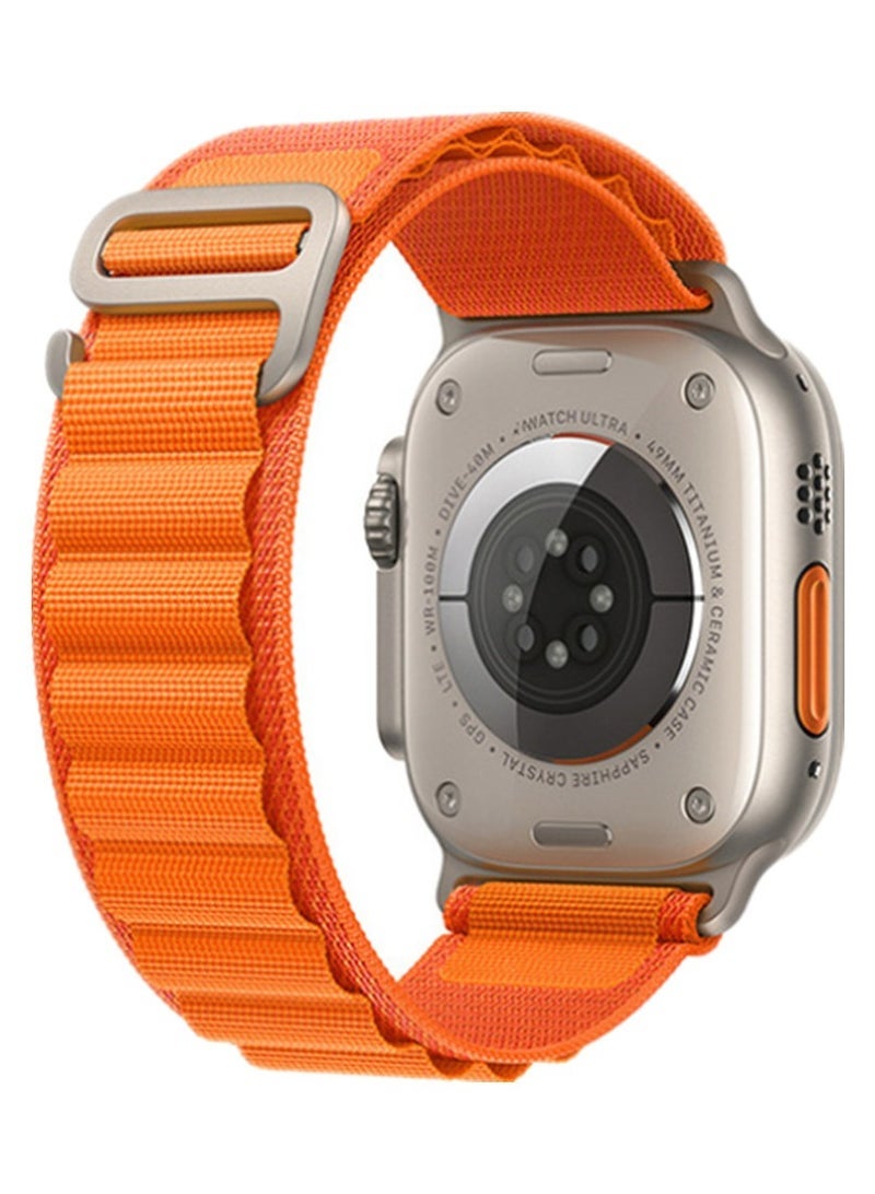 كيلا عبوة من 4 أحزمة Alpine Loop لساعة Apple Watch، مقاسات 49 مم/45 مم/44 مم، مصنوعة من النايلون المنسوج، مناسبة لساعات Apple Watch Series 8/Ultra/7/SE/6/5/4/3/2/8، متوفرة بألوان الأبيض/الأخضر/البرتقالي/الأسود. - Image 3