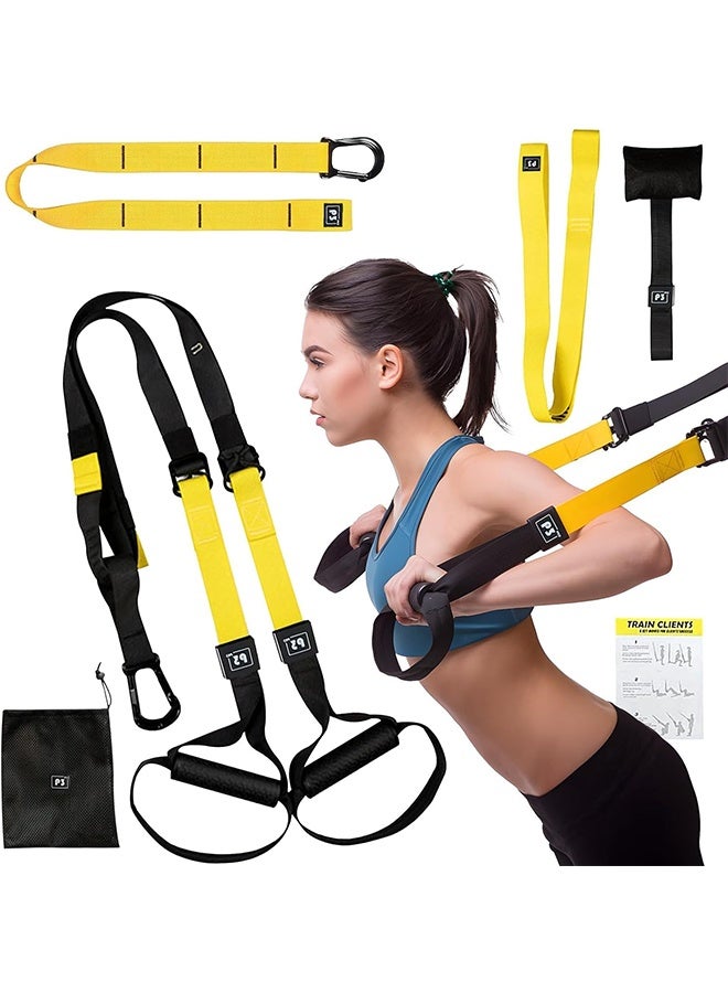 MVAQKLM مجموعة تدريب التعليق، مدرب مقاومة لكامل الجسم لجميع المستويات، للاستخدام الداخلي والخارجي، أحزمة تدريب قابلة للتعديل، يدعم حتى 500 كجم، معدات رياضية منزلية متكاملة - Image 1