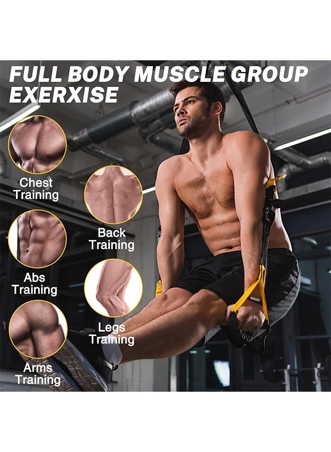 MVAQKLM مجموعة تدريب التعليق، مدرب مقاومة لكامل الجسم لجميع المستويات، للاستخدام الداخلي والخارجي، أحزمة تدريب قابلة للتعديل، يدعم حتى 500 كجم، معدات رياضية منزلية متكاملة - Image 5