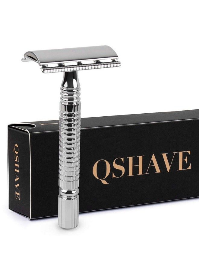 QSHAVE Men Or Women Short Handle Classic Double Edge Lighter Travel Safety Shaving Razor 1 Pc - Image 1