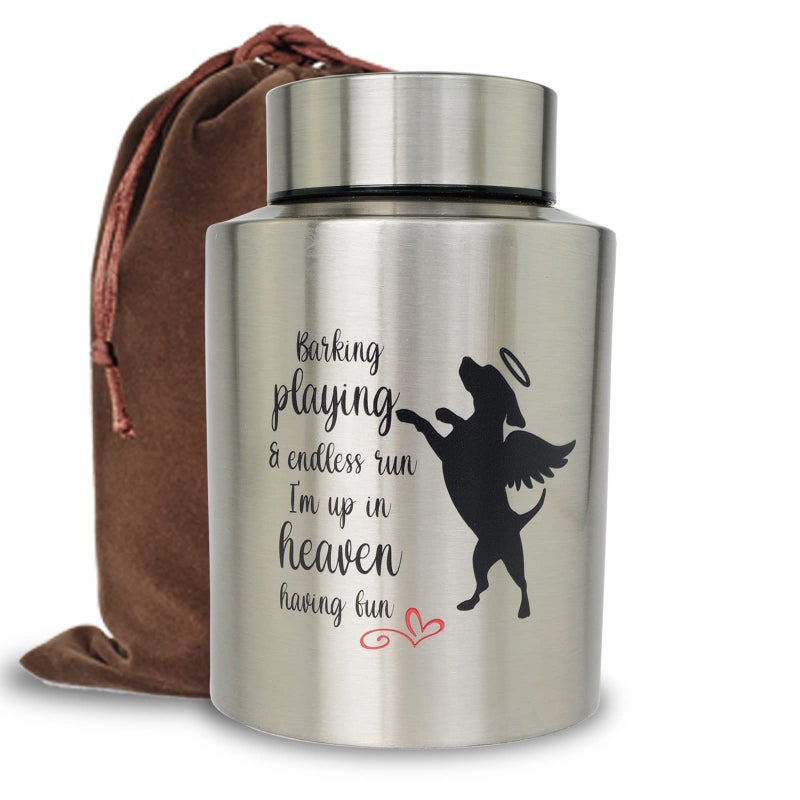 Pet Cremation Urns for Dogs Ashes Up to 60 lbs Dog Memorial Keepsake Urns for AshesMedium Playing in Heaven