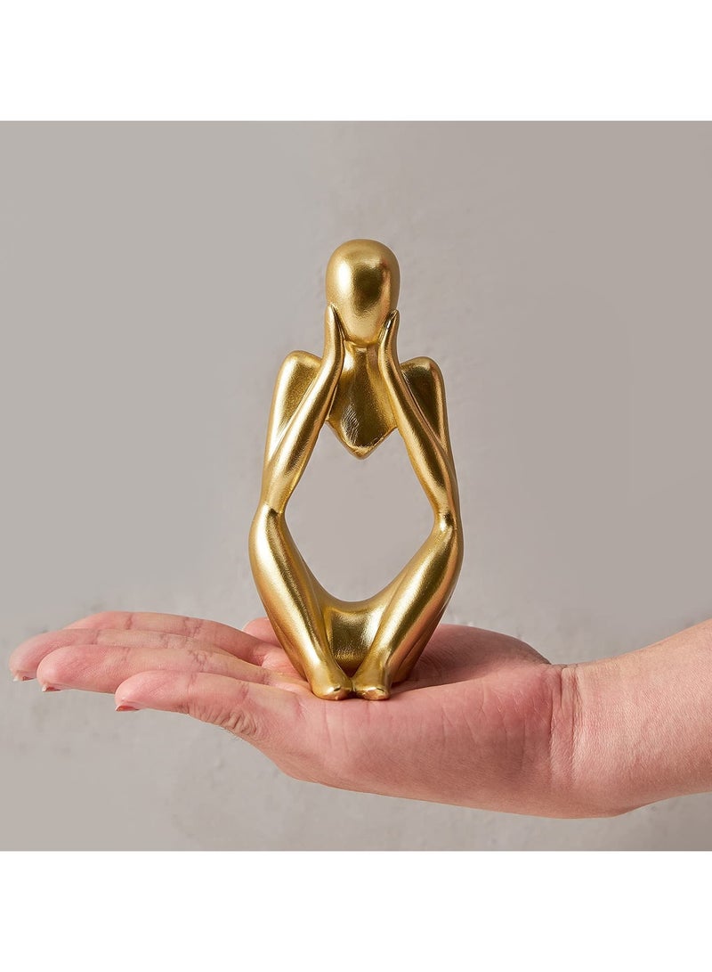FARSH Gold Decor Thinker Statue Abstract Art Sculpture, Set of 3, Gold - Image 4