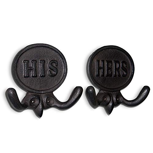 Wallcharmers Set of 2 His and Hers Towel Hooks for Bathrooms, Mr & Mrs. Farmhouse and Rustic Bathroom Hooks for Towels, Bronze - Image 5