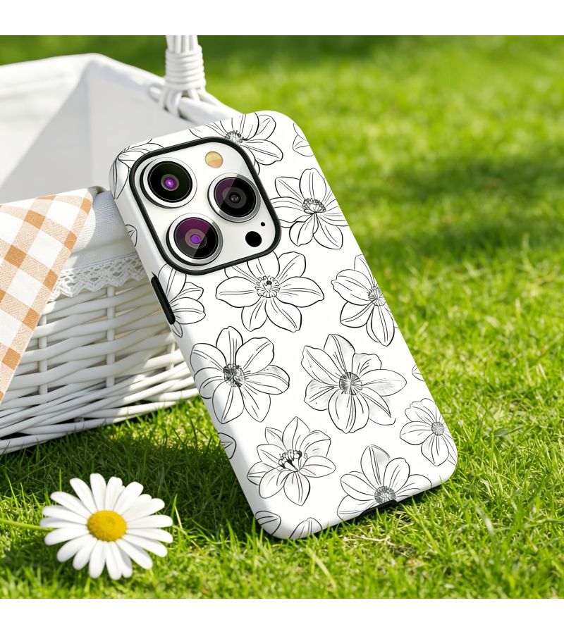 Pastel Floral Sketch Phone Case For IPhone 16 Ultra Thin Shock Resistant - Image 4
