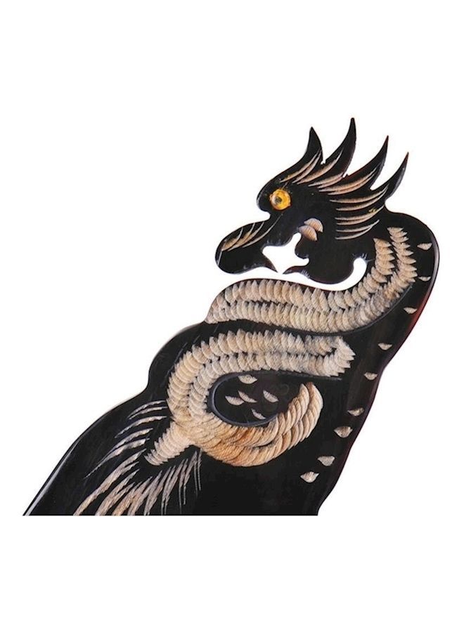 NIBEMINENT Carved Dragon Shaped Comb Black/Beige - Image 2