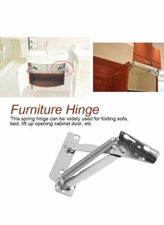 Excefore 80 Degree Cabinet Door Hinge, 2PCS Lift Up Flap Top Door Hinges  Hydraulic Hinges Cabinet Hinge Folding Sofa Bed Spring Hinges for Kitchen Wardrobe Cupboard Cabinet Pneumatic Stop Support Max 10 kg  - Image 2