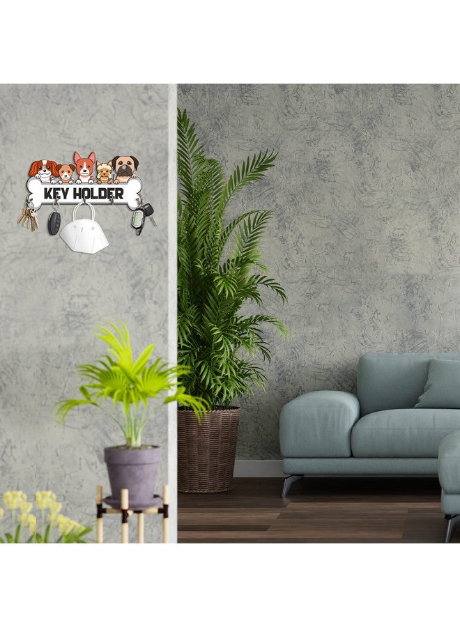 آرتفيب حامل مفاتيح خشبي أنيق وفريد من نوعه من Artvibes لتزيين الحائط مع 5 خطافات أنيقة من الفولاذ المقاوم للصدأ ومنظم مفاتيح جميل لتزيين المنزل (KH_805N) - Image 2