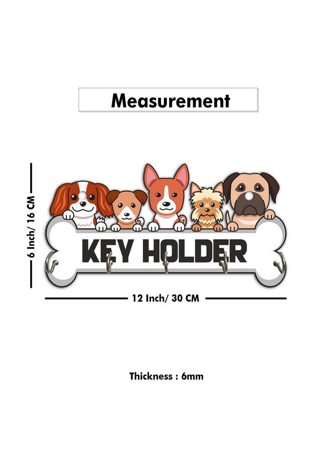 آرتفيب حامل مفاتيح خشبي أنيق وفريد من نوعه من Artvibes لتزيين الحائط مع 5 خطافات أنيقة من الفولاذ المقاوم للصدأ ومنظم مفاتيح جميل لتزيين المنزل (KH_805N) - Image 5