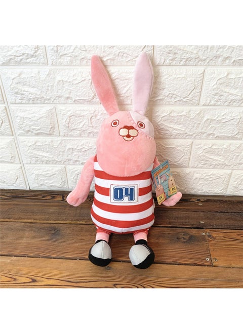 Jailbreak Rabbit Escape Rabbit Animated Plush Toy Prisoner Rabbit Couple Prison Rabbit Doll Doll Ragdoll-Color:Red Stripe-Height:Whole Body -45cm