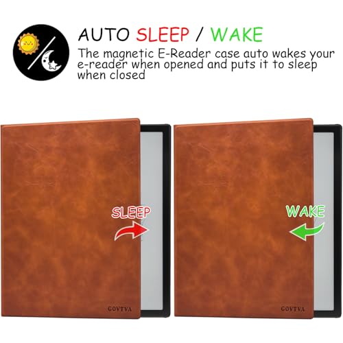 GOVTVA Magnetic Stand Case for Onyx Boox Tablet Note Air 5 C/Note Air 4 C/Note Air 3 C (2025/2024/2023 Released) Ultra-Thin Leather Cover with Magnetic Pen Buckle, Auto Sleep/Wake (Vintage Brown) - Image 5
