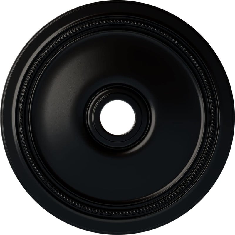 Ekena Millwork CM24DIBLF Diane Ceiling Medallion, 24"OD x 3 5/8"ID x 1 1/4"P (Fits Canopies up to 6 1/4"), Hand-Painted Jet Black - Image 1