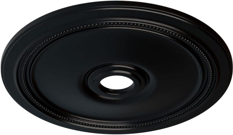 Ekena Millwork CM24DIBLF Diane Ceiling Medallion, 24"OD x 3 5/8"ID x 1 1/4"P (Fits Canopies up to 6 1/4"), Hand-Painted Jet Black - Image 2