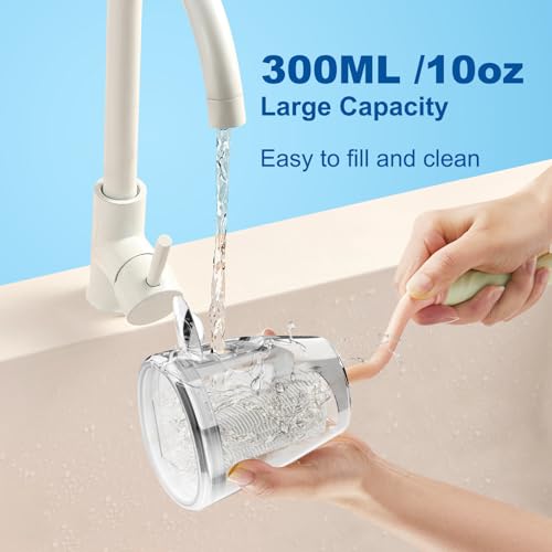 WellLeo Water Flosser for Teeth, 300ML Cordless Oral Irrigator Rechargeable Dental Flosser Picks with 5 Modes 5 Jet Tips,IPX7 Waterproof Teeth Cleaner for Braces Gum Care, Home Travel Use - Image 3