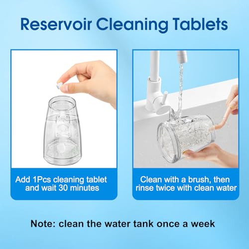WellLeo Water Flosser for Teeth, 300ML Cordless Oral Irrigator Rechargeable Dental Flosser Picks with 5 Modes 5 Jet Tips,IPX7 Waterproof Teeth Cleaner for Braces Gum Care, Home Travel Use - Image 4