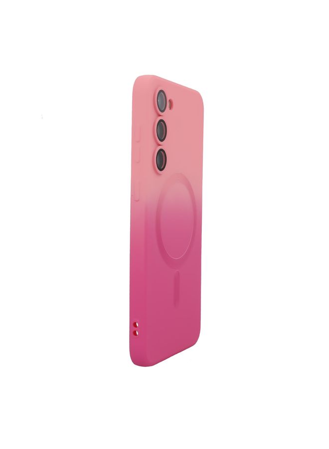 HuHa Case Cover For Samsung Galaxy S23+ 5G ENKAY Hat-Prince MagSafe Rainbow Gradient Silicone Phone Case with Lens Film Pink Rose 