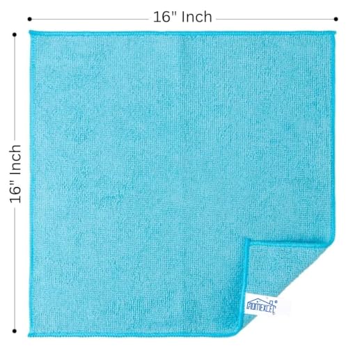 HOMEXCEL Microfiber Cleaning Cloth | 250 GSM - 12 Pack (40cm x 40cm) - Kitchen Towels, Car Wash Cloth (Green, Blue, Yellow, Red). - Image 2