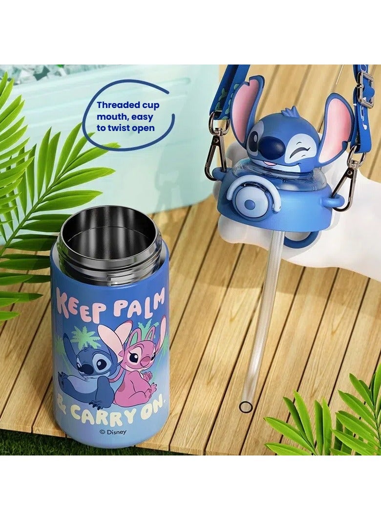 general Stitch Sunshine Thermos Cup Kids Cute Cartoon Stainless Steel Straw Cup High Value Student Water Bottle - Image 1