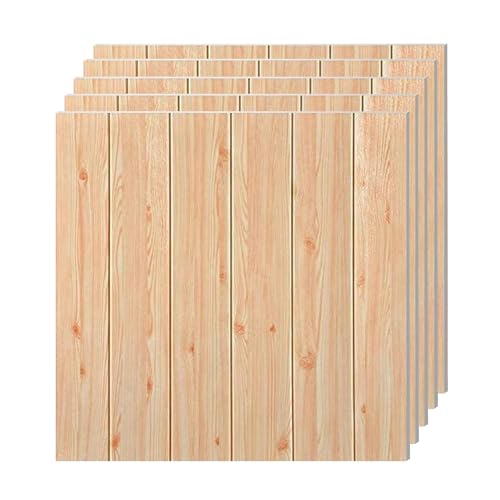 Barebeauty 3D Wooden Brick Wallpaper for Wall PE Foam Wall Stickers Self Adhesive DIY Wall Decor (70 x 70cm, Appx. 5.3Sq Feet Each Sheet) (10, Brown) - Image 1