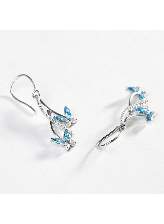 CLARA أقراط فراشة من الفضة الإسترلينية 925 كلارا | مطلية بالروديوم، زيركون سويسري | هدية للنساء والفتيات - Image 3