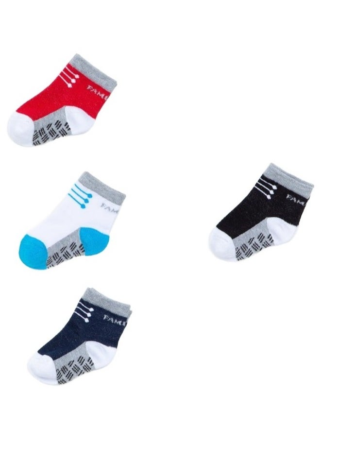 Generic Socks That Care for Newborns’ Skin – 4 Durable Pieces! (Multi-colored)  - Image 1