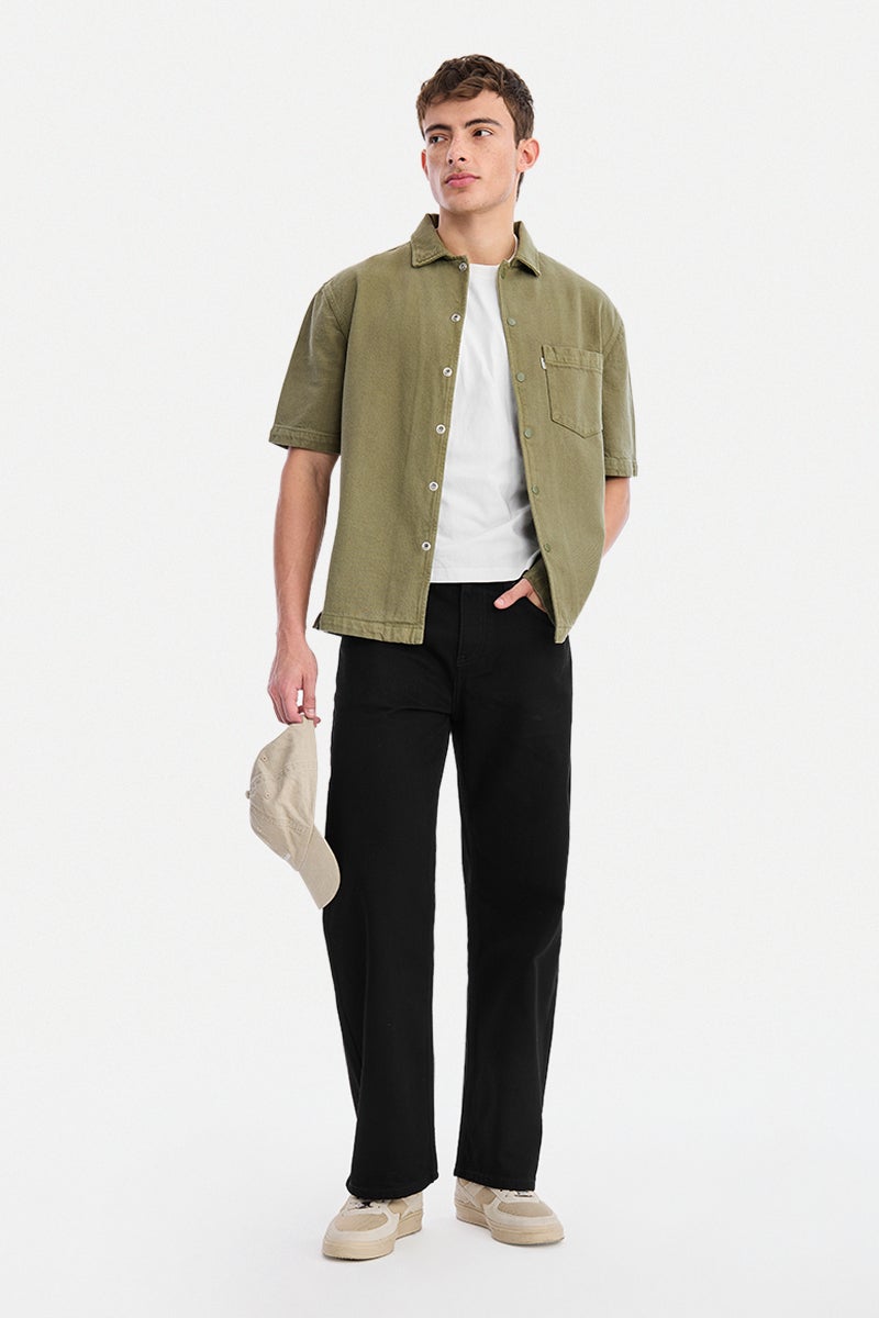SNITCH Black Solid Loose Fit Casual Jeans - Image 2