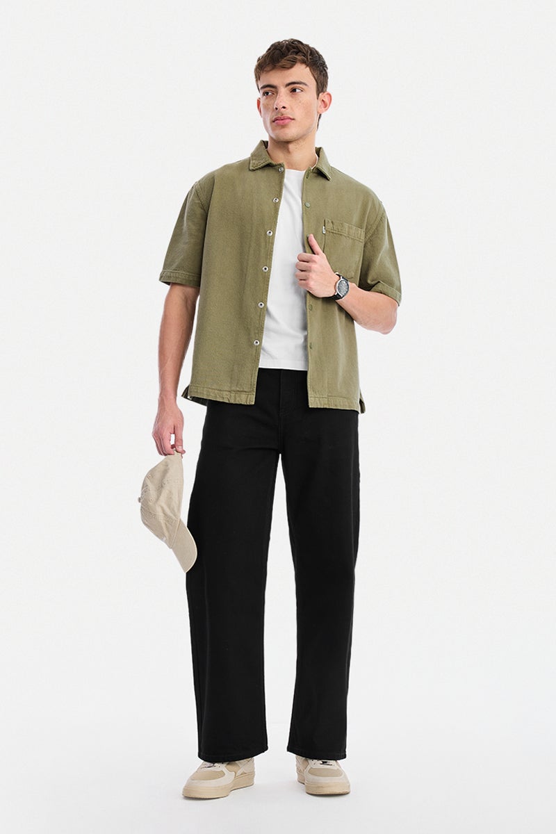 SNITCH Black Solid Loose Fit Casual Jeans - Image 3