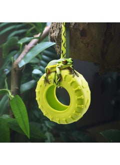 TUICARE 4 PCS Tree Frog Toy Tire Swing Tree Frog Habitat Miniature Tire Swing with 6 Hook Frog Tank Accessories Terrarium Decor Frog Climbing Swing Reptile Amphibian Crustacean Climbing Toy  - Image 5