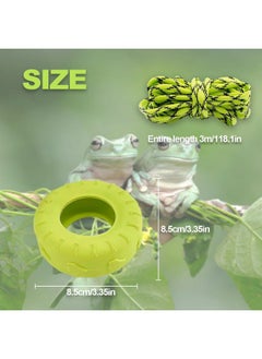 TUICARE 4 PCS Tree Frog Toy Tire Swing Tree Frog Habitat Miniature Tire Swing with 6 Hook Frog Tank Accessories Terrarium Decor Frog Climbing Swing Reptile Amphibian Crustacean Climbing Toy  - Image 3