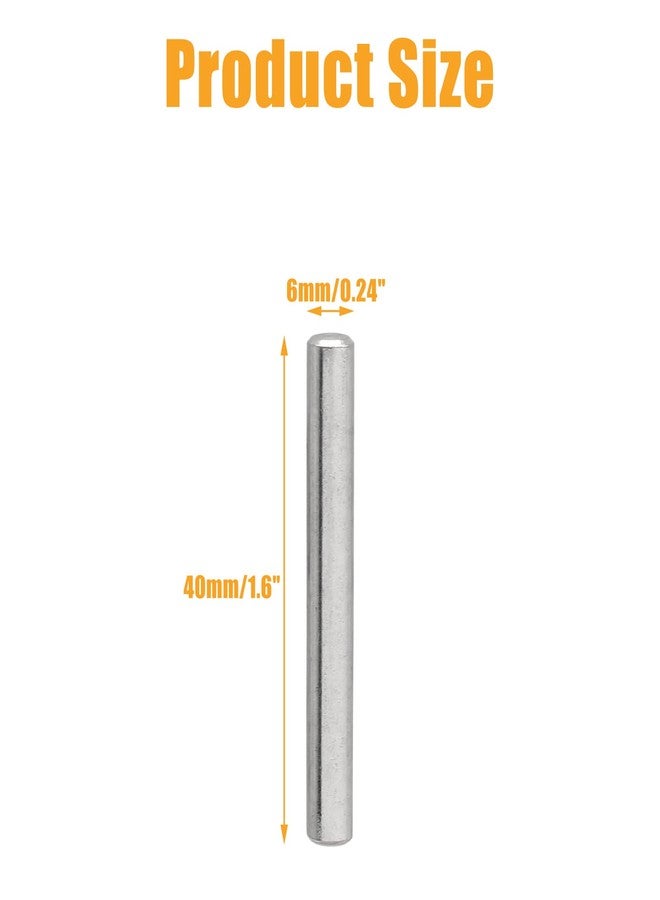 Coufce Stainless Steel Dowel Shelves Pin, 6mm x 40mm (24 Pcs) - Image 2