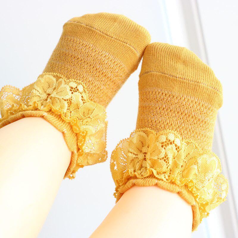CUTEABLY Baby Girl Cotton Casual Socks, Ruffle Lace Design, Assorted Colours, Short Length, (Assorted) (6-12 MONTH) - Image 5