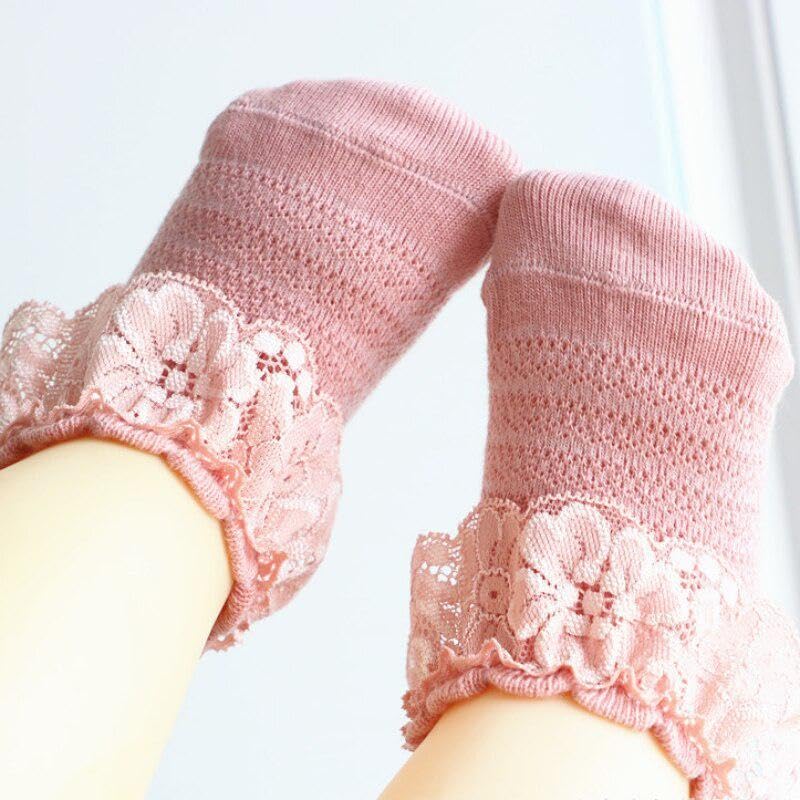 CUTEABLY Baby Girl Cotton Casual Socks, Ruffle Lace Design, Assorted Colours, Short Length, (Assorted) (6-12 MONTH) - Image 4