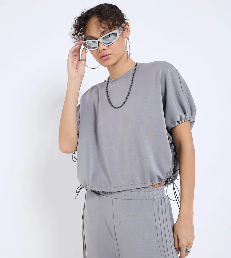 F5 Women's Relaxed Fit Crop Top - Grey