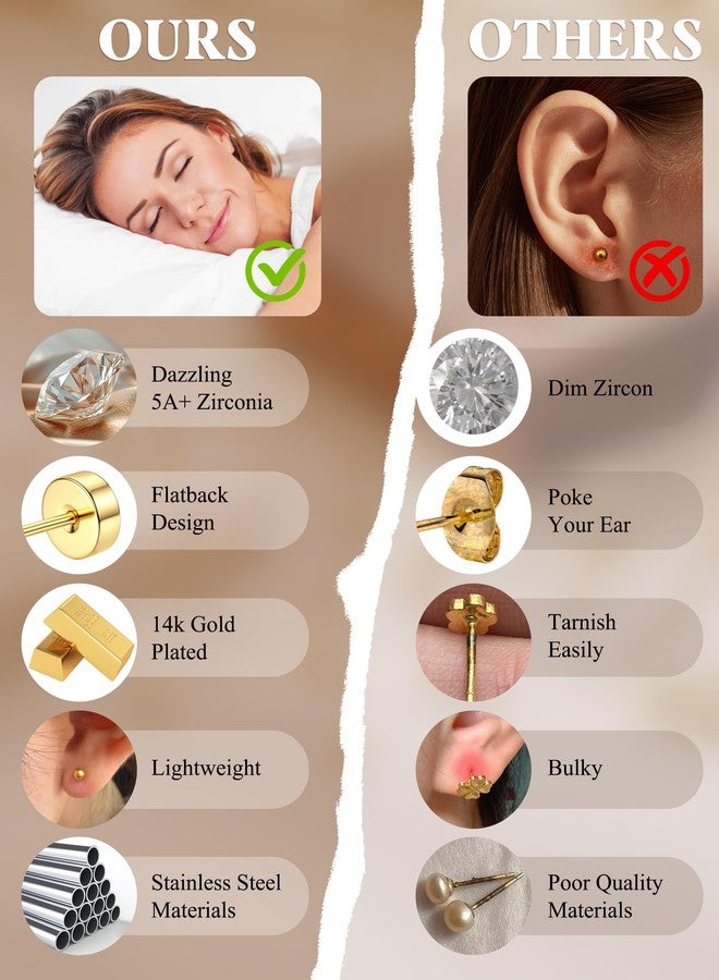 Sanfenly Tiny Gold Flat Back Earring - Image 5
