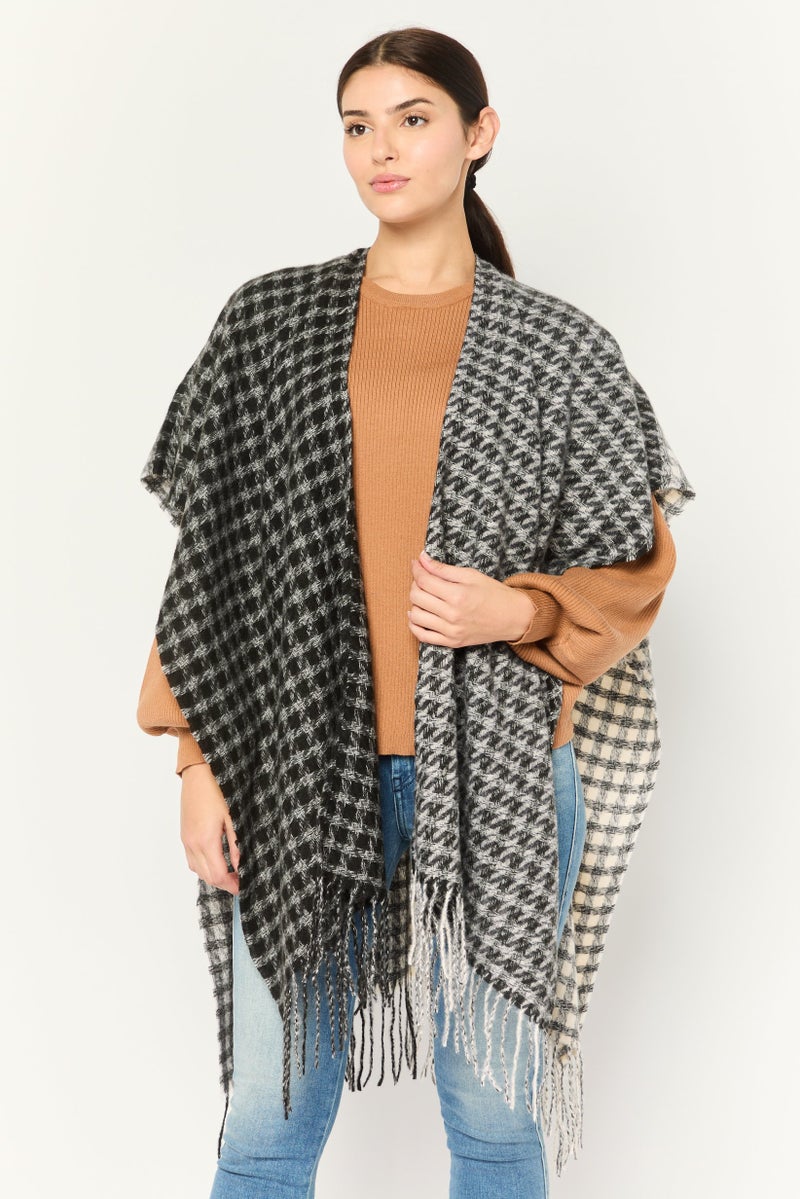 Max Studio Women Plaid Cardigan, Black  - Image 1