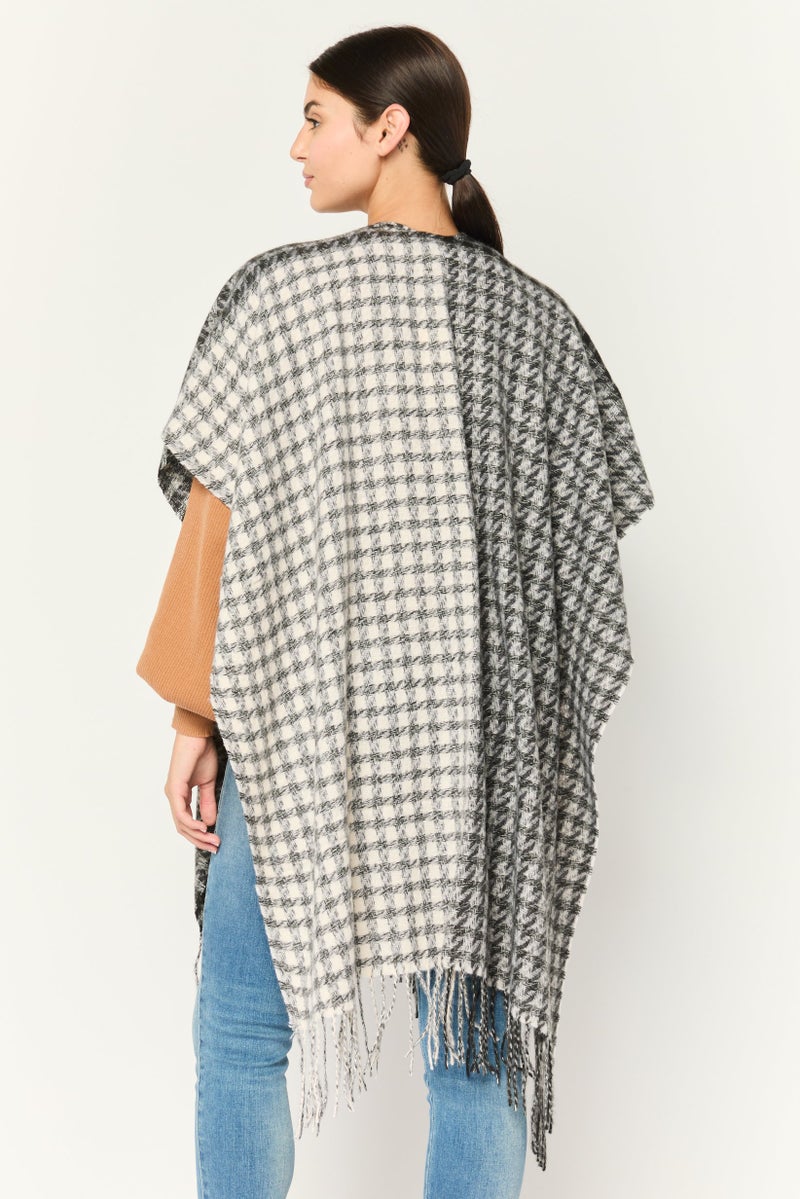 Max Studio Women Plaid Cardigan, Black  - Image 4