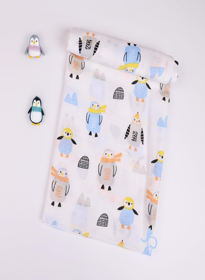 Just Bumm 100% Organic Cotton Muslin Swaddle for Newborn Babies - 98x98 cm, Soft, Breathable, Lightweight Swaddle Wraps for Babies Pack of 3 (Happy Habitats) - Image 4