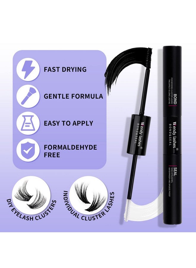 WENDY LASHES DIY lash Extension Kit 60D/80D Lash Cluster Kit 3D Effect 240 PCS D Curl 12-16mm Mixed,Individual Lashes Clusters Lash Band and Seal Cluster Lash Applicator Individual Lashes Kit - Image 3