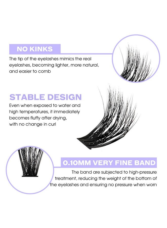 WENDY LASHES DIY lash Extension Kit 60D/80D Lash Cluster Kit 3D Effect 240 PCS D Curl 12-16mm Mixed,Individual Lashes Clusters Lash Band and Seal Cluster Lash Applicator Individual Lashes Kit - Image 2