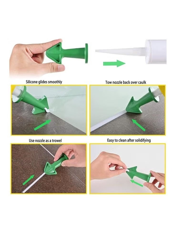 أداة تشطيب مانع التسرب، 13 أداة عملية لإزالة السدادات برأس من الفولاذ المقاوم للصدأ مع 4 وسادات سيليكون قابلة للاستبدال، سدادة سيليكون + مكشطة بلاستيكية للمطبخ والحمام والنوافذ وأحواض المطبخ - Image 3