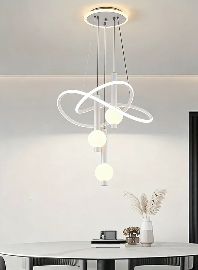 أبيكس الحديثة الحد الأدنى LED قلادة الضوء مع تأثير تغيير 3 ألوان - تصميم الألومنيوم الأنيق لغرفة المعيشة وغرفة النوم ومنطقة الطعام ومدخل - مصباح السقف القابل للتخفيف ، لا يتضمن مفتاح الجدار ، المصابيح لغرفة المعيشة - Image 3