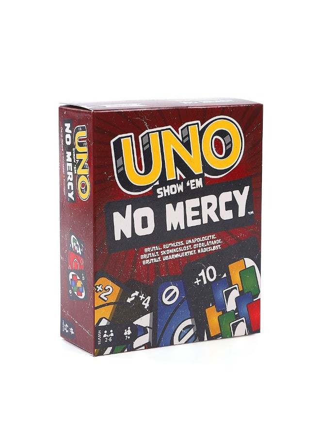 UNO Show 'em No Mercy - Twist to Classic Card Game with Draw 10, Stacking, Swapping & Mercy Rule, Ideal for Kids & Adults, Ages 7+ - Image 1