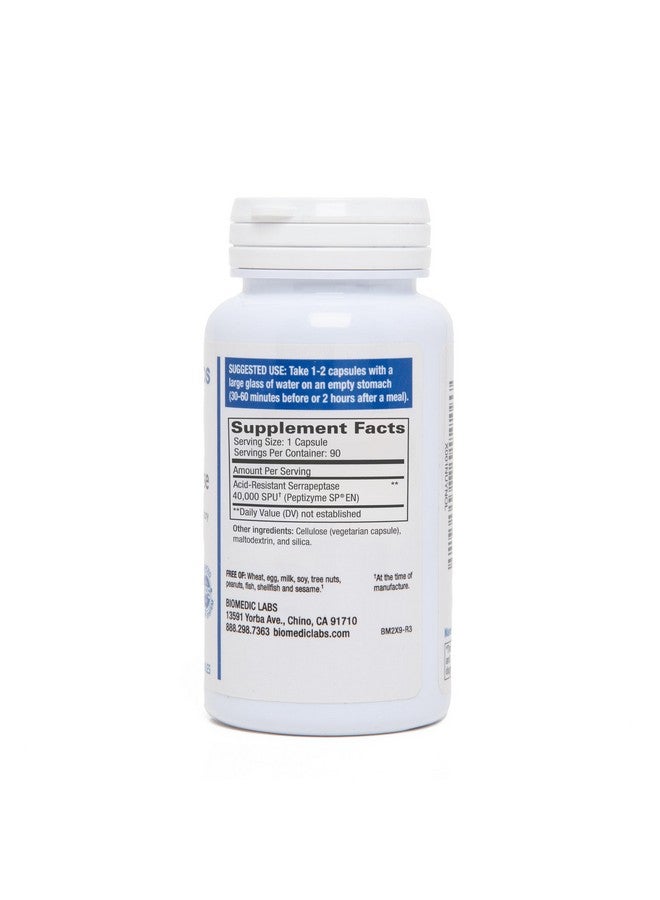 Biomedic Labs RX Serra-RX 40,000 SPU Serrapeptase - Acid-Resistant Proteolytic Systemic Enzyme, Non-GMO, Gluten Free, Vegan, 90 Veg Capsules - Image 3