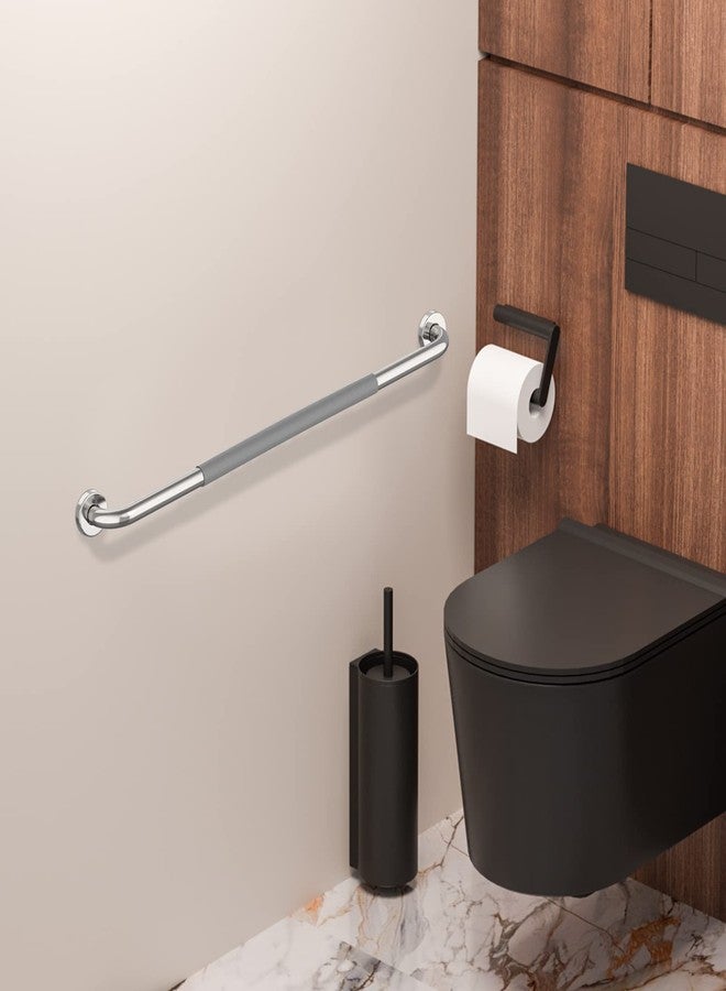 Munzong 32 Inch Shower Grab Bar 2 Pack, Munzong Chrome Stainless Steel Bathroom Grab Bar w/Anti Slip Gray Rubber Grip, Bathroom Balance Bar,Safety Handrail Support,Handicap Elderly Senior Assist Bath Handle - Image 4