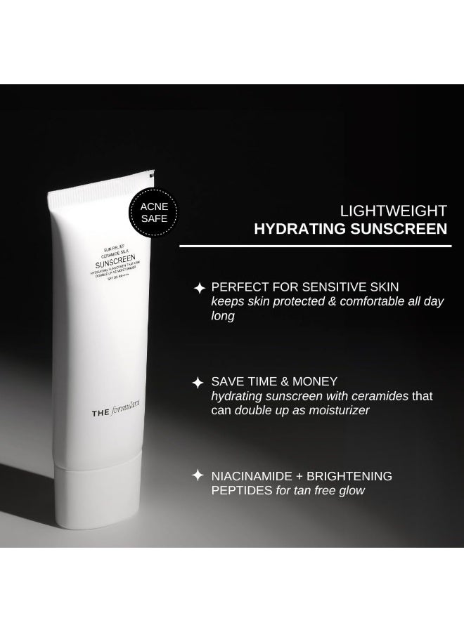 The Formularx Sun Relief Ceramide Sunscreen SPF 50 PA++++ | Broad Spectrum UV & Blue Light Protection | For Oily, Acne prone, Sensitive Skin | Brightening Barrier Care with Niacinamide, Hyaluronic acid, & Peptides | Lightweight, No White Cast | Water & Sweat Resistant | Men & Women | 50g - Image 4