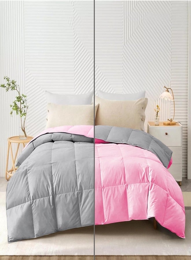 AYANSHI Bedding Hotel Collection All Season 120 GSM Ac Comforter/Ac Blanket/Ac Duvet Double Bed Comforter (90'' X100'' Inches) - Double Bed Comforter - Baby Pink/Silver Grey Color - Image 1