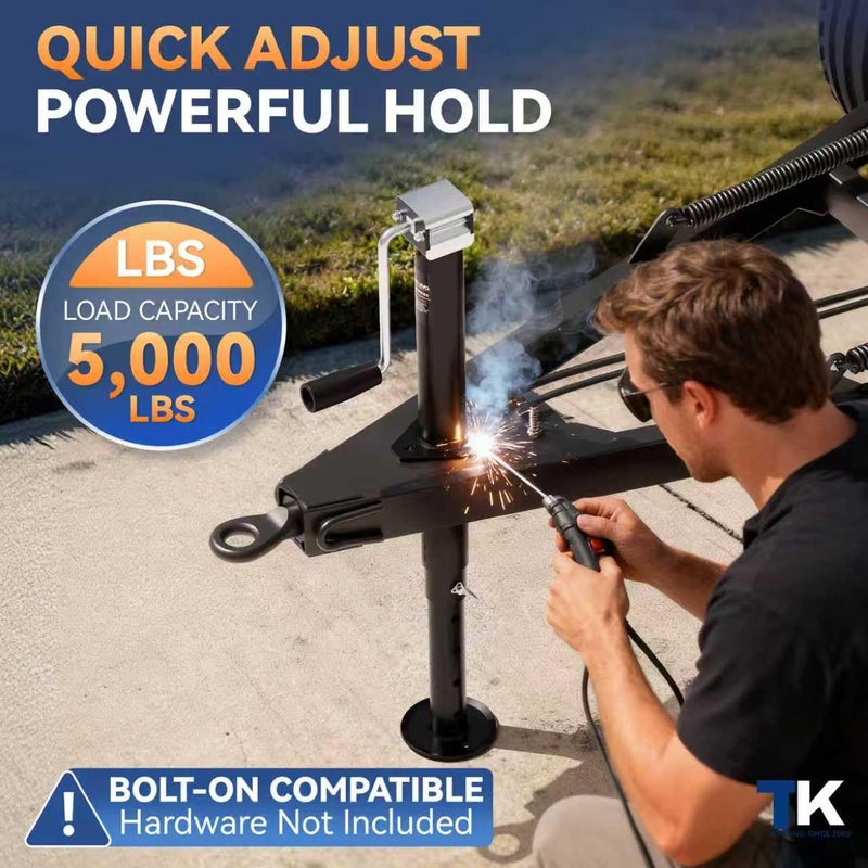 TOWKING 5000 lbs 15" Lift Side Wind A Frame Trailer Jack with Adjustable Drop Leg - Image 4