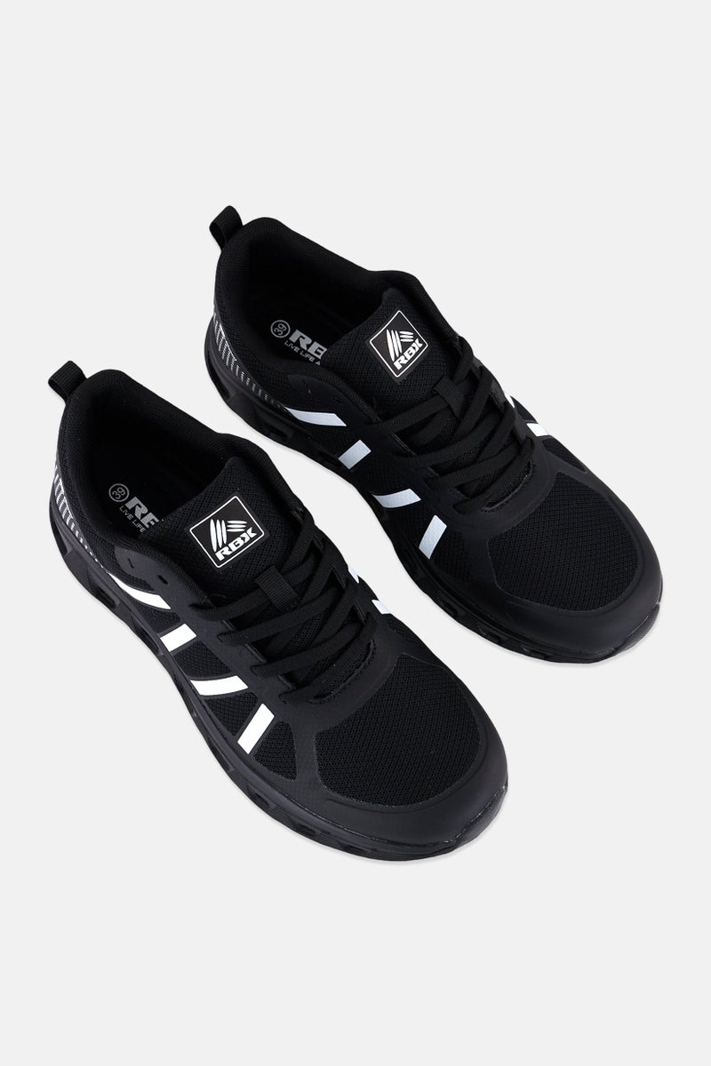 RBX Women Brand Logo Lace Up Training Shoes, Black - Image 4
