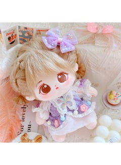 20cm Non-attribute Star Doll Humanoid Doll Plush Toy Clunky Net Red Cute Cotton Doll Nude Doll-Specifications:There Is A Skeleton 20cm-Color:Daibao + Bai Lu Iris Two-Piece Set